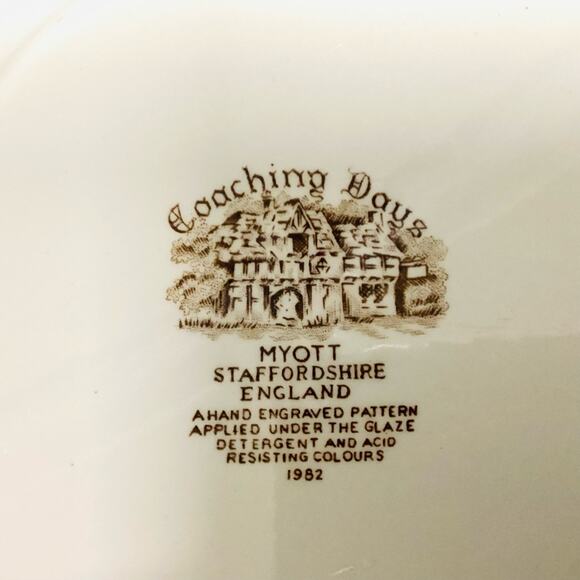 Franciscan Brown Coaching Days Dinner Plates 10" (4) Staffordshire England - Picture 3 of 3